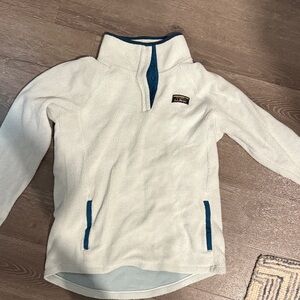 LL Bean Fleece Pullover with Blue Accents